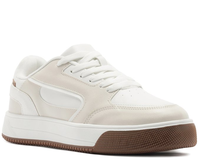 Tênis Esportivo Casual Bicolor Branco e Marrom