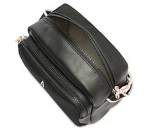 Bolsa Tiracolo Média Com Bolso Zíper Atacador Preta