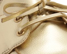 Mocassim Laço Boho Dourado