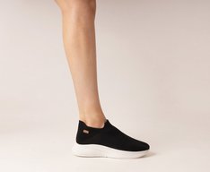 Tênis Slip On Sporty Knit Mono Preto