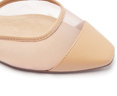 Sapatilha Slingback Tela Transparência Bege