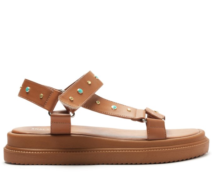 Papete Plataforma Diana Tachas Marrom