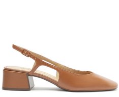 Sapatilha Slingback Basic Salto Bloco Marrom