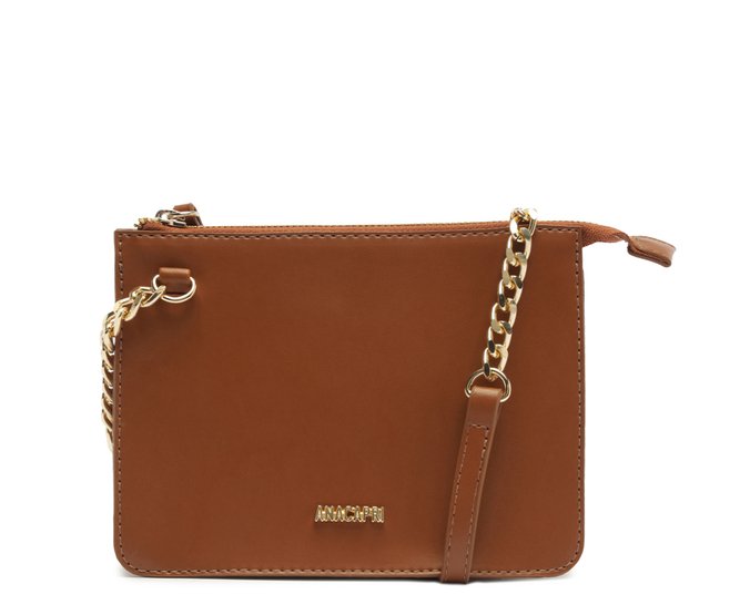 Bolsa Tiracolo Média Alça Corrente Marrom