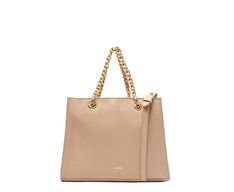 Bolsa Tote Média Alça Acorrentada Bege