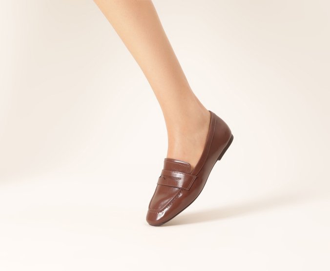Mocassim Madri Bico Quadrado Marrom