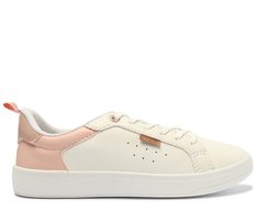 Tênis Casual Furadinho Branco E Rosa