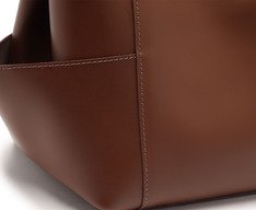 Bolsa Tote Média Com Bolso Marrom