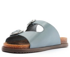 Rasteira Slide De Fivela Cortiça Azul