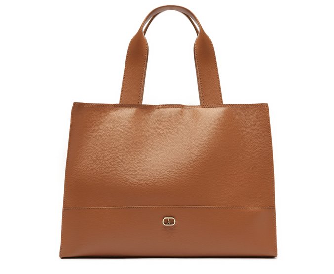 Bolsa Shopping Grande Com Necessaire Marrom
