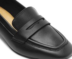 Mocassim Salto Bloco Loafer Preto