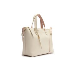 Bolsa Tote Média Alça Bicolor Branca