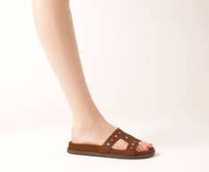 Papete Recortes Tira H Tachas Multicolor E Marrom