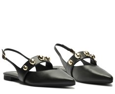 Sapatilha Slingback Maxi Tachas Preta