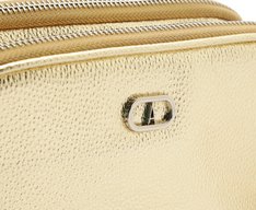 Bolsa Tiracolo Média Divisórias Metal Dourada