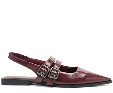 Sapatilha Slingback Bico Fino Fivelas Roxa