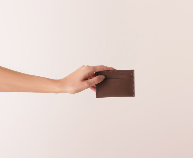 Porta Cartão Pequena Neutral Marrom