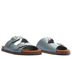 Rasteira Slide De Fivela Cortiça Azul