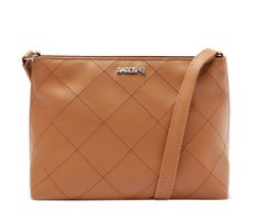Bolsa Tiracolo Média Matelassê Triangular Marrom