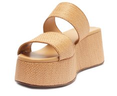Sandália Plataforma Natural Nude Duas Tiras