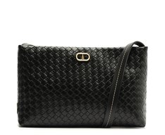 Bolsa Tiracolo Média Tresse Veneta Preta