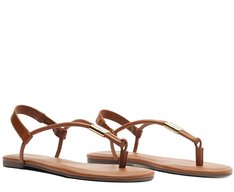 Sandália Slim Metal Comfy Marrom