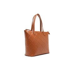 Bolsa Shopping Média Matelassê Triangular Marrom