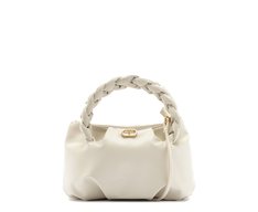 Bolsa Tiracolo Pequena Puffer Alça Trança Branca