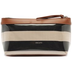 Necessaire Média Listras Vinil Preta