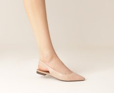 Sapatilha Slingback Bico Fino Rosa Blush