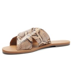 Rasteira Tiras Cruzadas Snake Animal Print