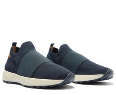 Tênis Slip On Knit Faixa Sporty Azul