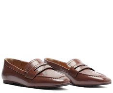 Mocassim Madri Bico Quadrado Marrom