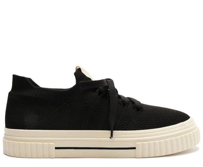 Tênis Knit Sola Alta New Alê Preto