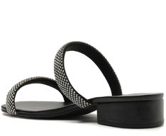 Sandália Mule Salto Bloco Glam Preta