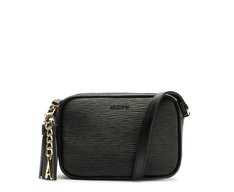 Bolsa Tiracolo Pequena Chaveiro Barbicacho Preta