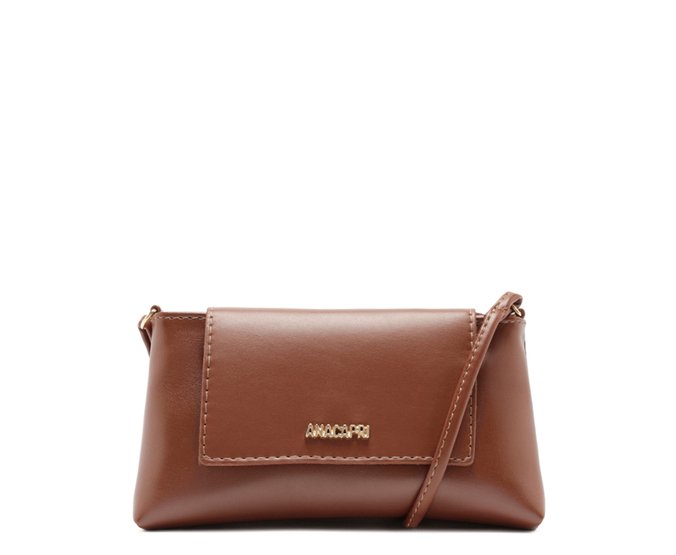 Bolsa Tiracolo Pequena Envelope Marrom