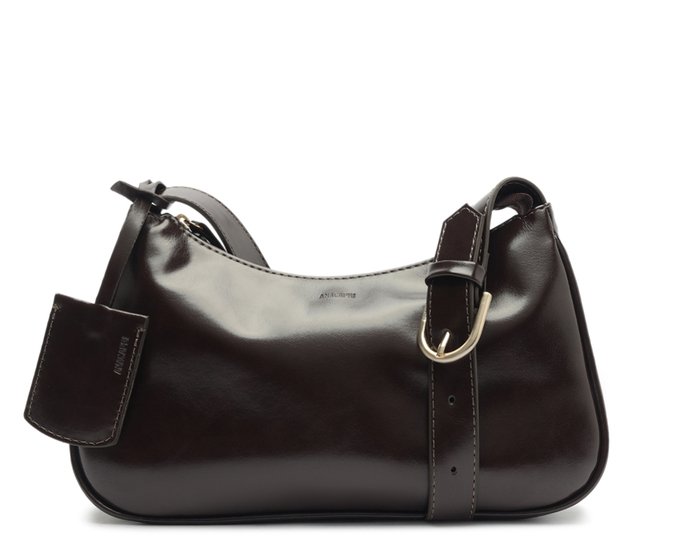 Bolsa Tiracolo Média Bag Charm Alça Fivela Preta