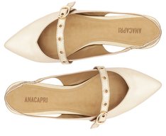 Sapatilha Slingback Tira Única Fivela Dourada