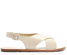 Sandália Monocolor Tiras Cruzadas Bege