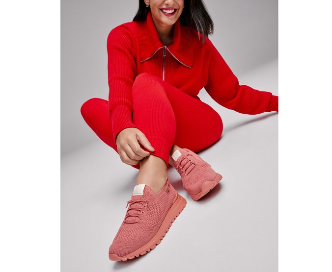 Tênis Sporty Knit Monocolor Laranja Salmão