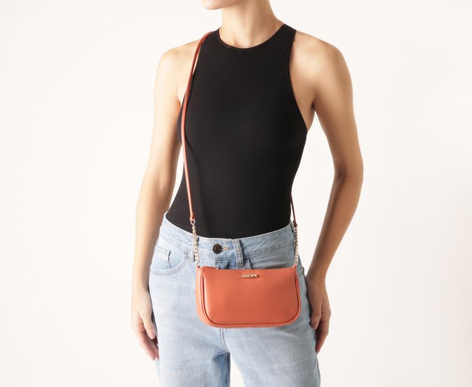 Bolsa Tiracolo Média Gana Laranja | Anacapri