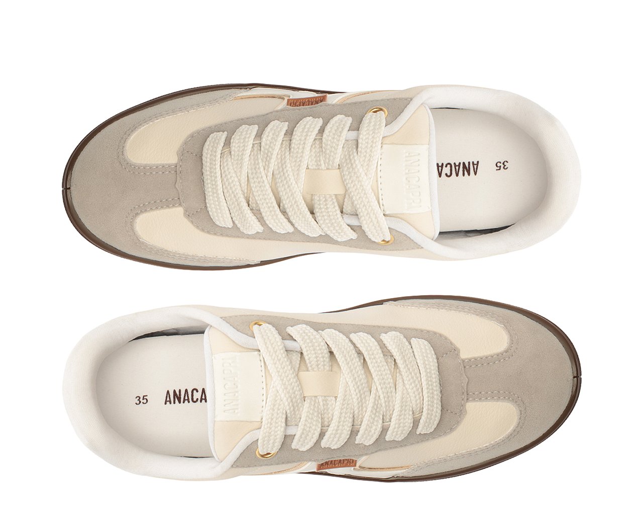 NINAのlife店 Tênis Nina Bege e Cinza | Anacapri