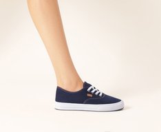 Tênis Sola Texturizada Livia Com Listra Azul Marinho