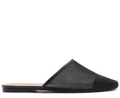 Mule Tela Transparente Preta