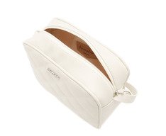 Bolsa Tiracolo Média Matelassê Triangular Arredondada Branca