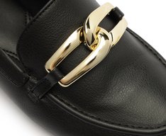 Mocassim Bridão Entrelaçado Preto