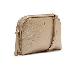 Bolsa Tiracolo Pequena Texturizada Dourada