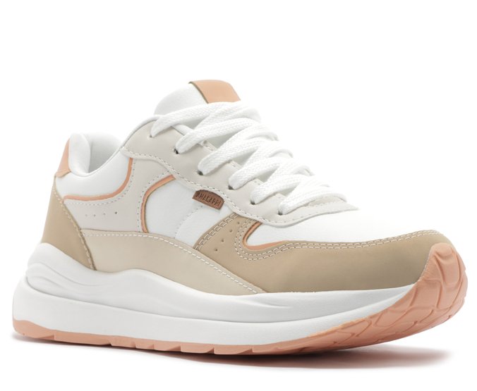 Tênis Sporty Robusto Laranja e Bege