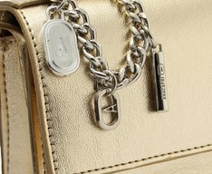Bolsa Tiracolo Pequena Estruturada Dourada